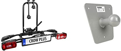 EUFAB 11582, Fahrradträger Crow Plus erweiterbar + EUFAB 16412 Universal Wandhalterung für Fahrradträger