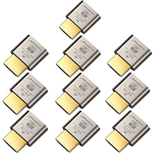 FUERAN Lot de 10 émulateurs d'affichage sans tête DDC EDID avec Windows Mac OSX Linux haute résolution compatible HDMI 1920 x 1080 @ 60 Hz