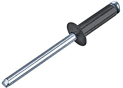 100 Stück Blindnieten Flachkopf Nieten Alu/Stahl 3,2x10,0 mm schwarz RAL 9005 Popnieten