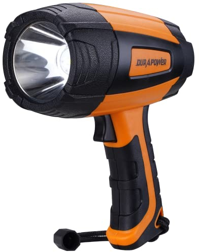 Durapower Rechargeable LED Flashlight, 60000 Lumens IP44 Waterproof Handheld Spotlight for Indoor Outdoor Farm Camping Emergency