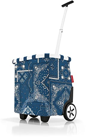 reisenthel carrycruiser Tragbarer Einkaufstrolley mit stabilem Aluminiumrahmen, Schultergurt und herausnehmbarer Netz-Innentasche Aus wasserabweisendem Material, Couleur:Bandana Blue