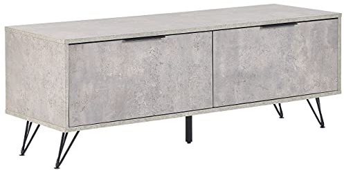 Beliani Modernes Sideboard Betonoptik grau/schwarz Holzfaserplatte mit Metall Halston