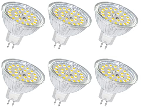LED Leuchtmittel GU5.3 LED 5W 12V MR16, 500LM Neutralweiß 4000K, Nicht Dimmbar, Ersatz für 50W Halogenstrahler, LED Strahler GU5.3 für Deckenleuchte, Landschaftsbeleuchtung, 6 Stück