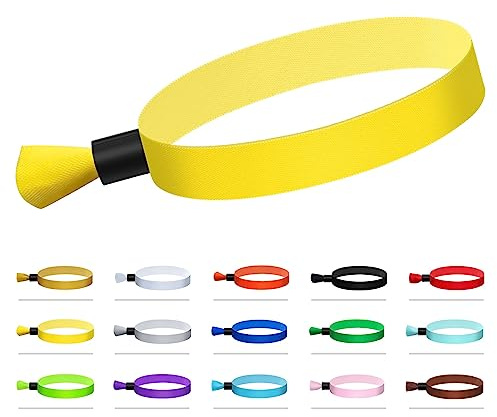 Comflora 100 Pcs Cloth Event Wristband, Disposable Wristbands for Events, Colored Wristbands Events,for Lightweight Concert,Club Entrance Wrist Strap Party Wristband Event (Color : Yellow)
