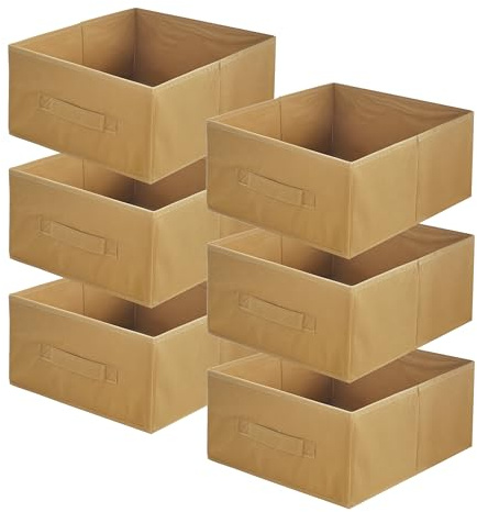 lavita Storage Box | Faltbare Aufbewahrung Boxen 31 x 31 x 15 cm | Schubladen-Organizer Box | Ordnungssysteme fr Kleidung | Kleideraufbewahrung & Organisation | 6 Stück Hellbraun