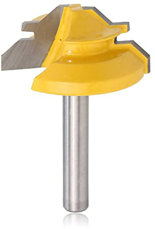 Mesee 8mm Gambo Fresa per Scanalatura Legno, Fresa per Tagli Legno a 45° Lock Mitre Router Bits Router Bit Punte di Falegnameria Strumento per Lavorazione del per Macchina per Incisione