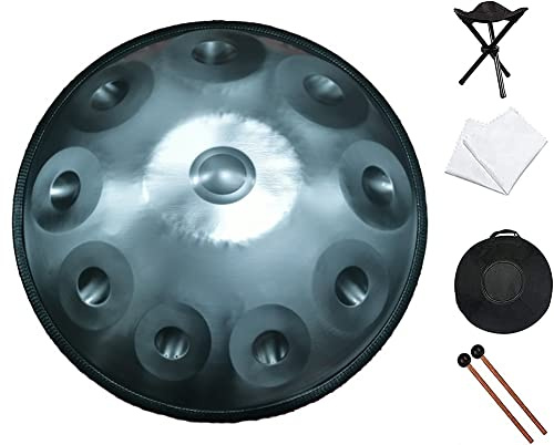 D-Moll Handpan Drum 22 Noten Steel Tongue Drum Percussion Set - Perfekt für Yoga/Meditation, inklusive Tasche, Schlägel, Ständer, Tuch - Entspannen und Entspannen mit Zen Education Musikerlebnis