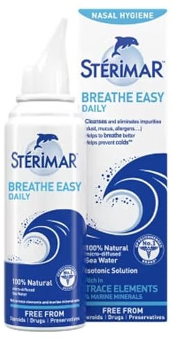Sterimar Breathe Easy Nasal Spray 100ml |Natural Allergy Treatment | Helps to Breath Better & Prevents Colds | Natural Cold & Flu Remedies | Rich in Sea Minerals