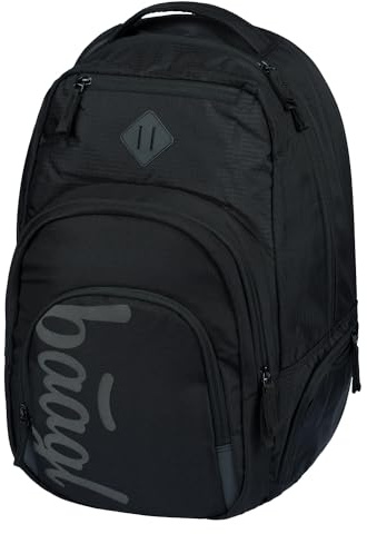 Baagl Ergonomischer Rucksack Kühlfach Laptopfach Schule 35 l (Antracit) | Großer Backpack und Daypack für Damen, Herren oder Studenten bietet Platz für Bücher, Hefte und einen 17-Zoll-Laptop.