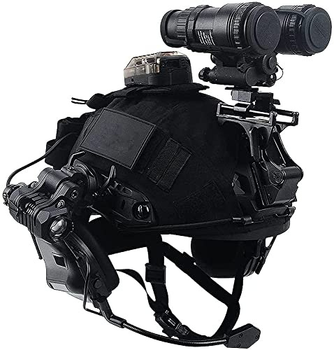 Fotrsta Outdoor CS Spiel Taktischer Helm, Militär-Stil Fast Schutz Helm Set Mit Airsoft Maske, Paintball Brille Taktischer Headset,Teleskop-Modell Army Militärstil Cs Spiel Set