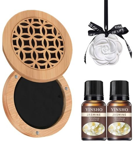 Difusor de Aceites Esenciales,Piedra Aromática para Aceites Esenciales Difusor de Aceites Esenciales Difusor de Aire en Piedra Perfumada Viene con 2 Botellas de Aceite Esencial de Aromaterapia