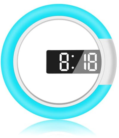 Zerodeko RGB Led Digital Wanduhr Mit Alarm Und Spiegel-Funktion Weißes Led-Display Nachtmodus Farben Wechselnde Beleuchtung USB Betrieben Für Schlafzimmer Und Wohnzimmer