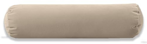 Kosiproducts Round Bolster Cushion Plush Velvet Pillow for Yoga Neck Relaxing Virgin Hollow Fibre Roll [60cmx20cm, Oyster]