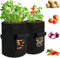 TIKTALK 2 Pack 15 Gallon （57L） Potato Grow Bags, Thickened Nonwoven Fabric Grow Bag with 2 Windows and 2 Reinforced Handle, Planting Bags for Potato, Vegetable and Fruits