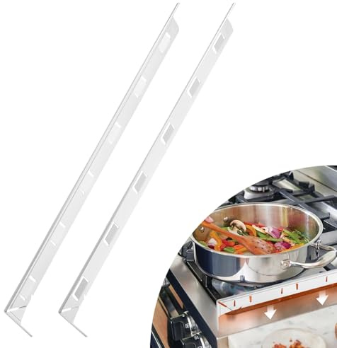 sourcing map 2 Packs Stove Gap Covers, Aluminum Stove Gap Filler Range Trim Kit, Heat Resistant and Easy to Clean Stove Guard 23.6Inch Length for Kitchen Countertop (0.2Inch, Silver)