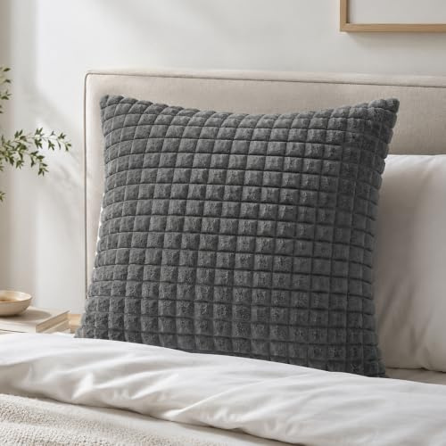 ZTYROLJ 1er Set Plüsch Kissenbezüge, Super Soft Zierkissenbezüge 80x80 cm, Plaid Dekokissen Kopfkissenbezug Couchkissen Deko Bezug für Sofa Wohnzimmer Schlafzimmer
