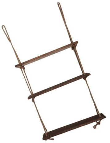 Alipis Wooden Wall Rack Hanging Shelf Decorative for Home Kitchen Wall-mounted Flowerpot Rack Rope for Storage Display