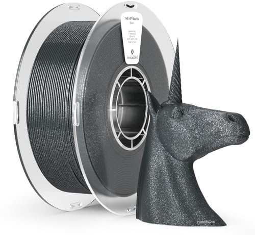 kexcelled PLA Sparkle Glitterato Filamento, Effetto Glitter Galattico, Filamento per Stampa 3D Premium da 1,75 mm +/- 0,03 mm, Bobina da 1 kg (2,2 lbs), Grigio