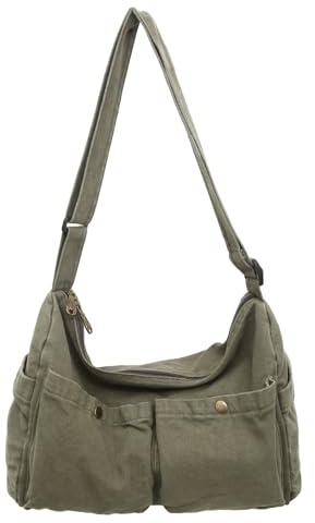 Umhängetasche aus Segeltuch für Damen und Herren, Vintage-Stil, ästhetische Umhängetasche, lässige Schultertasche