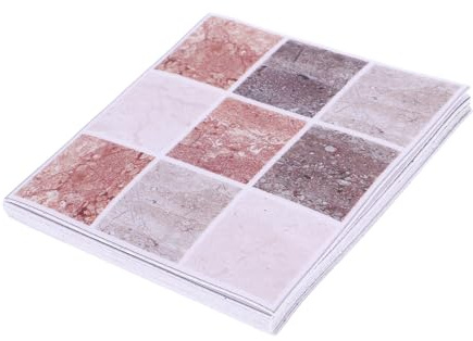 POPETPOP Decorazioni Scuola Adesivi per Piastrelle Bagno Marrone, Autoadesivi in Pvc Resistente al Calore, 18 Pezzi Facili da Applicare e Impermeabili per Rinnovo Pareti