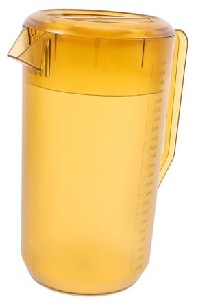 FUNNETOYU Brocca Per Acqua in Plastica Con Beccuccio e Coperchio Design Satinato Con Scale Di Misurazione Contenitore Per Bevande Per Feste e Riunioni Familiari