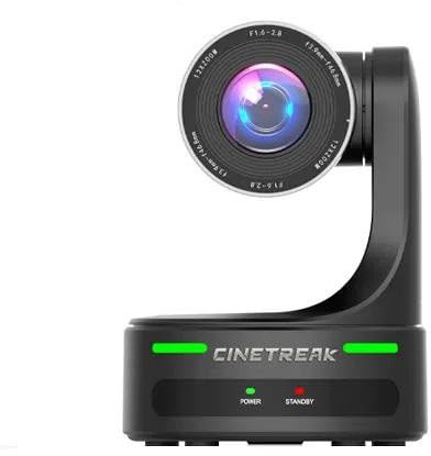 CINETREAK CT-PT12 NDI 1080P60 Auto-Tracking PTZ-Kamera, 12-Fach optischer Zoom, HDMI/3G-SDI/USB3.0/LAN, 200 Presets, RTMP/SRT/H.265, POE, Wand/Deckenmontage(1/2,8 cmos)