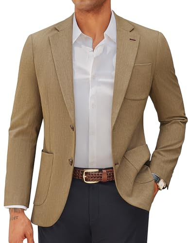 PJ PAUL JONES Sakko Herrsportjacka, modern elegant fritidsjacka för män med normal passform, Brun, M