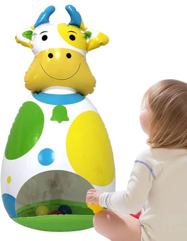 Generisch Inflable,Figura 3D tambaleante | Juego Interactivo Muñeca de Inflable para niños niñas hogar cumpleaños Escritorio habitación Infantil