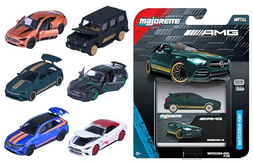 Majorette – Mercedes-AMG Deluxe Cars 6 Assortis – Modèles de Voiture de Sport en métal Die-Cast, Collection Premium avec pièces Ouvertes et détails réalistes, 8502101000, à partir de 3 Ans