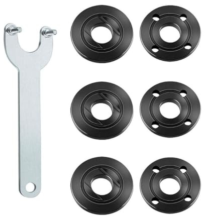 WWYSSZ 7 Pezzi Dadi Flangiati per Smerigliatrice Angolare M14 | Chiave Smerigliatrice 125mm, Smerigliatrice Parte Interna Flangia Esterna per Diversi Modelli Angolari