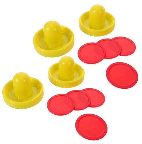 BUGUUYO 2 Set Air Hockey Pushers e Dischi Sostitutivi in Plastica Leggera per Tavolo da Gioco Indoor Accessori Portatili per Partite Familiari e Ricreazione Casalinga