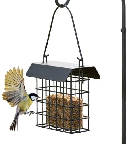Vogelfutterstation für Garten, Deko-Element für den Innenbereich, mit Vogelfutterstation | Spender für Fettblöcke | Ideal für