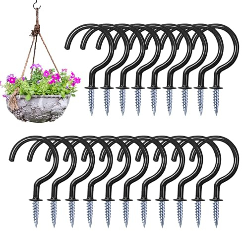 Schraubhaken für Decke - Aufhängung innen und außen | Set mit 20 Schraubhaken für Haus, Wohnung, Hof, Garten, Werkzeugschuppen, Bad, Keller, Garage, Balkon