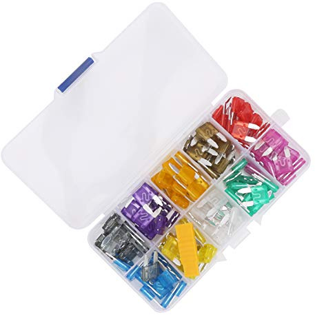Jeanoko Juego Surtido de Fusibles de Cuchilla Protección Confiable para Automóvil 121 Piezas 2-35 Amperios con Clamp/Holder de Fusible para Automóvil Camión Motocicleta Barco