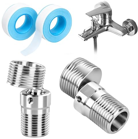 2pcs 304 Adaptateur Robinet Douche en Acier Inoxydable | Raccord Excentré Mitigeur Réglable à 360° Rallonge Adaptateur de Bain Flexible Plomberie pour Salle de Bain Cuisine et Lavabo