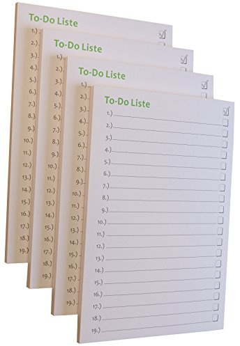 20x To-Do Liste - Notizblock für bessere Organisation und mehr Zeit - 50 Blatt, 12 x 16,8 cm, Schwarz/Grün bedruckt (22338)