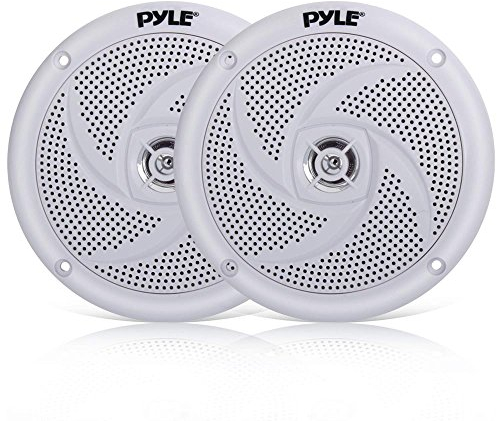 Pyle Altavoces Marinos, 5.25”, 180W, Resistentes al Agua y a la Intemperie, Estereo, Ideal para Exteriores, Estilo Delgado, Perfil bajo