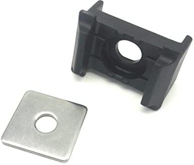 20x Befestigungset Klemmplatte + Halteblock Schwarz Halter Doppelstabmatten Zaun Klemme (9 mm Bohrung)