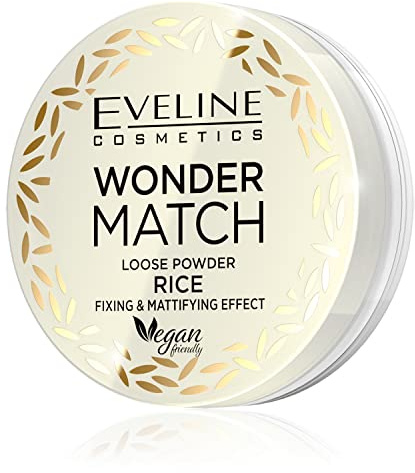 Eveline Cosmetics Wonder Match - Polvo de arroz suelto matificante y fijador, 6 g
