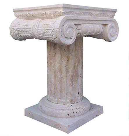 Cottoceram Columna de mármol Travertino Baja, Medidas 50x74cm, Peso 225 kg. Trabajada a Mano
