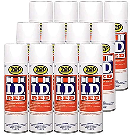 Zep I.D. Red Industrial Degreaser Aerosol - 13 oz (Case of 12) 9601 - Noncorrosive, Fast Evaporating, Dissolves Oil, grease, and Grime on Metallic Surfaces and Manufacturing