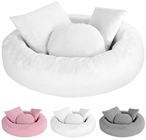 Haokaini 4 STK. Neugeborene Baby Fotografie Requisiten Donut Kissen Posing Kissen Baby Korb Füller Kit Halbmond Posiert Kissen Korb Füller