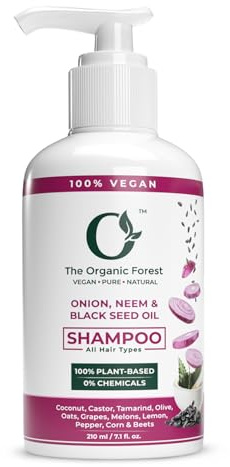 100% Plant Based Onion, Neem & Black Seed Oil Shampoo - SLS & Sulfate Free Natural Hair Shampoo For Dandruff & Hairfall Control | Suitable for All Hair Types