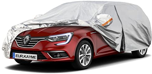 Kayme Autoabdeckung Kombi Wasserdicht Atmungsaktiv Passend für 2009-2023 Renault Mégane Sport Tourer, Vollgarage Autoplane für Sonne Staub Schutz,Auto Abdeckplane Faltgarage (3-7 Tage liefern)