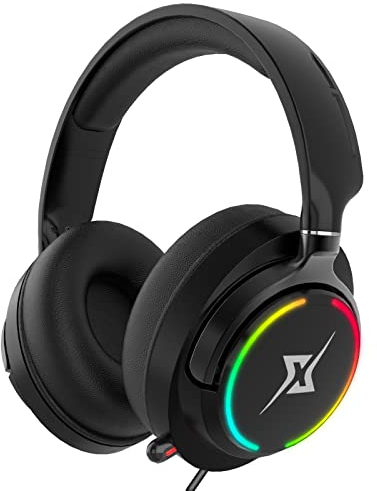 Y-YOPZI Cuffie da gioco con microfono 3D Surround Sound Headphones Cancelling Rumore RGB Lights, compatibili con PS4/PS5/Switch/Xbox/PC/Laptop/Mac, 21 x 20 x 6 cm