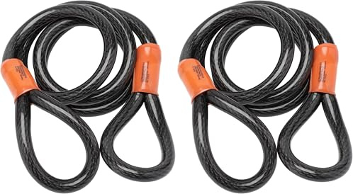 Burg-Wachter 12MMX1.2M Braid Steel Cable 121C, Black, 12mm x 1.2M (Pack of 2)