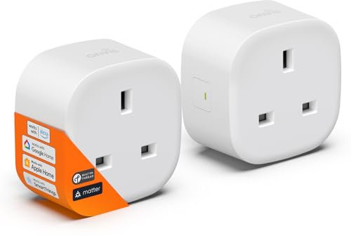 Onvis Matter Smart Plug, Thread Socket Works with Apple Home, Alexa, Google Home, SmartThings, Remote Control & Automate Appliances, Schedule & Timer, Fast Responsive, Extend Thread network (2 Pack)