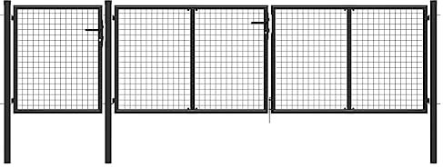 Home Outdoor Sonstiges Gartentor Stahl 400x75cm Anthrazit