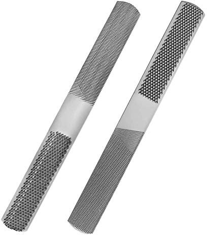 Eighosee 2Pcs 4 Wood Rasp File Hand File and Round Rasp Half Round Flat Wood Rasp Set for Sharpening Wood and Metal