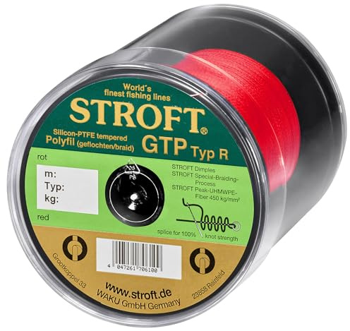 STROFT GTP Typ R Geflochtene Angelschnur 400m rot R3-0,200mm-7kg